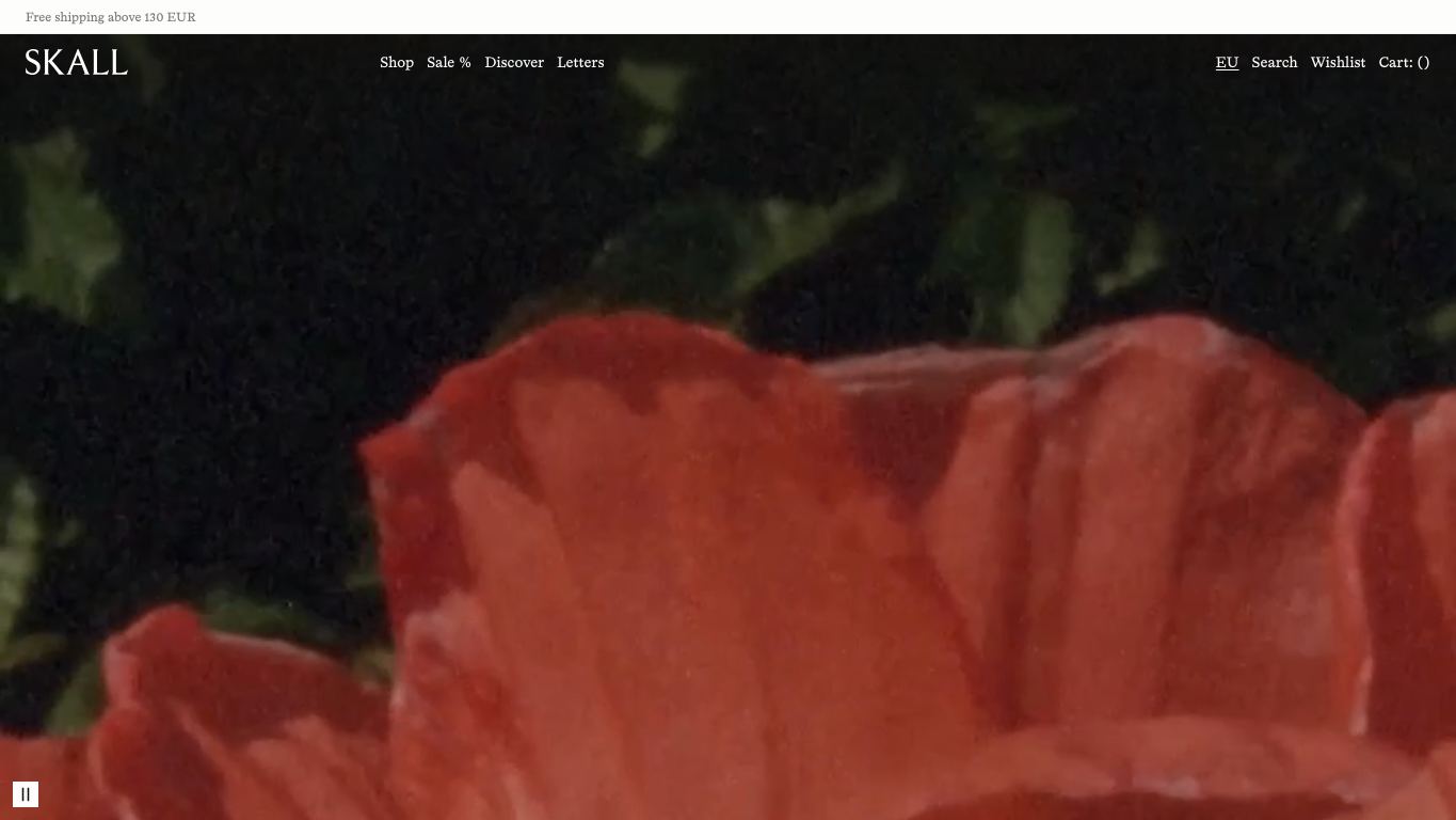 Captura real de la home de Skall Studio