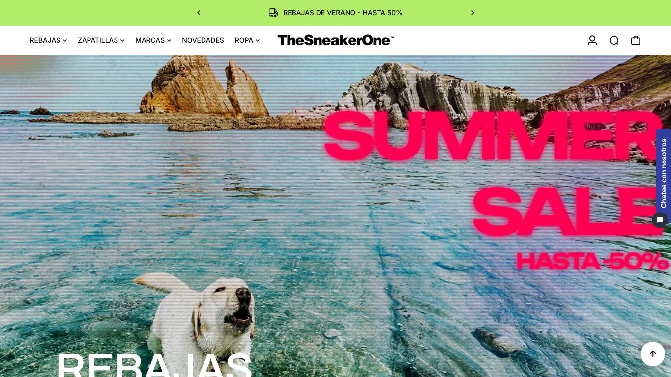 Captura real de la home de Sneaker One