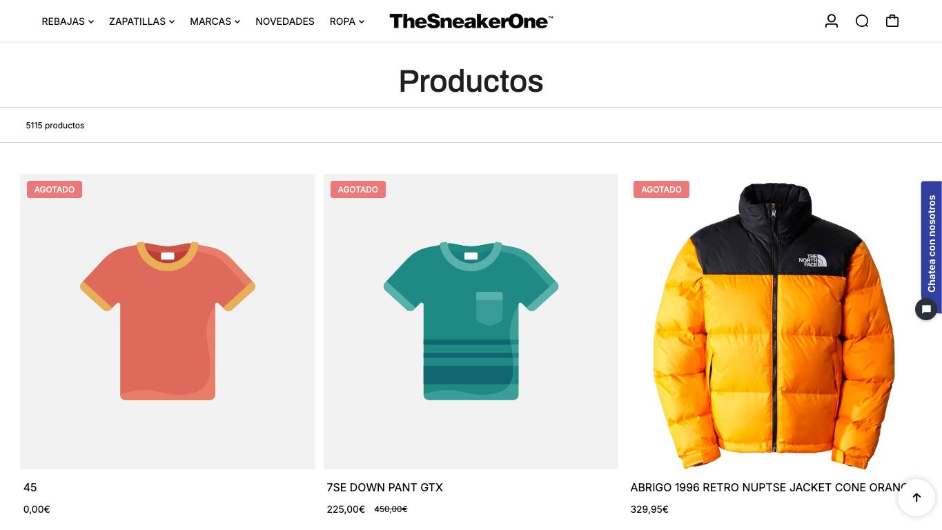 Captura real de una ficha de producto de Sneaker One
