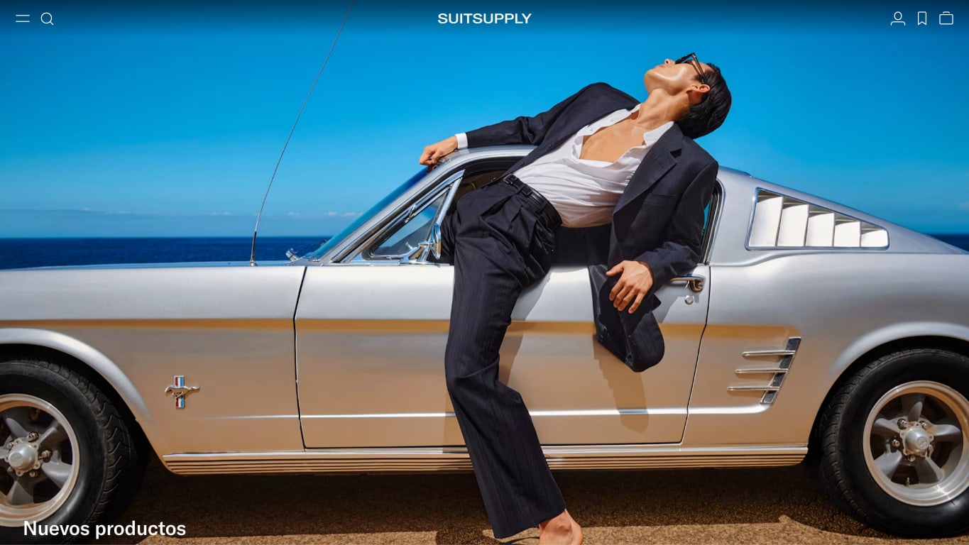 Captura real de la home de Suitsupply