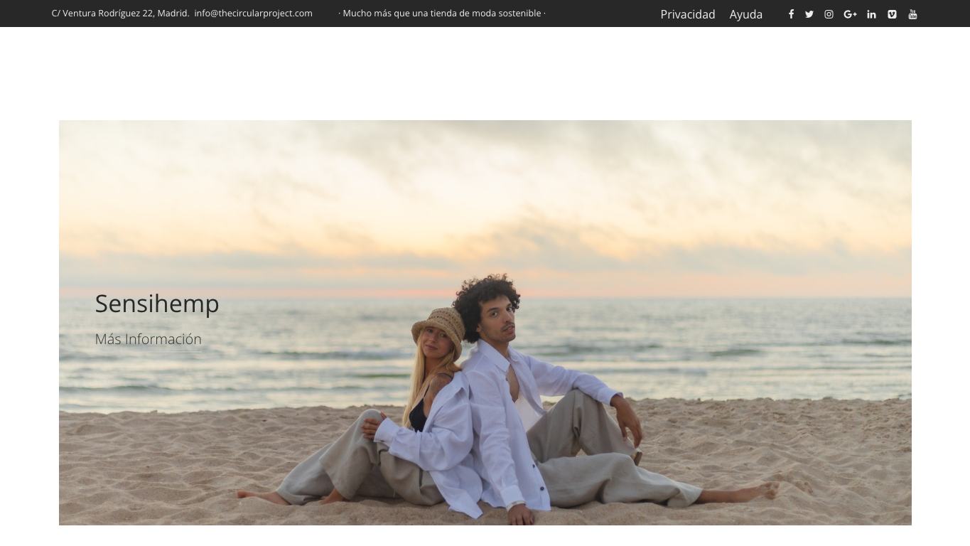 Captura real de la home de The Circular Project