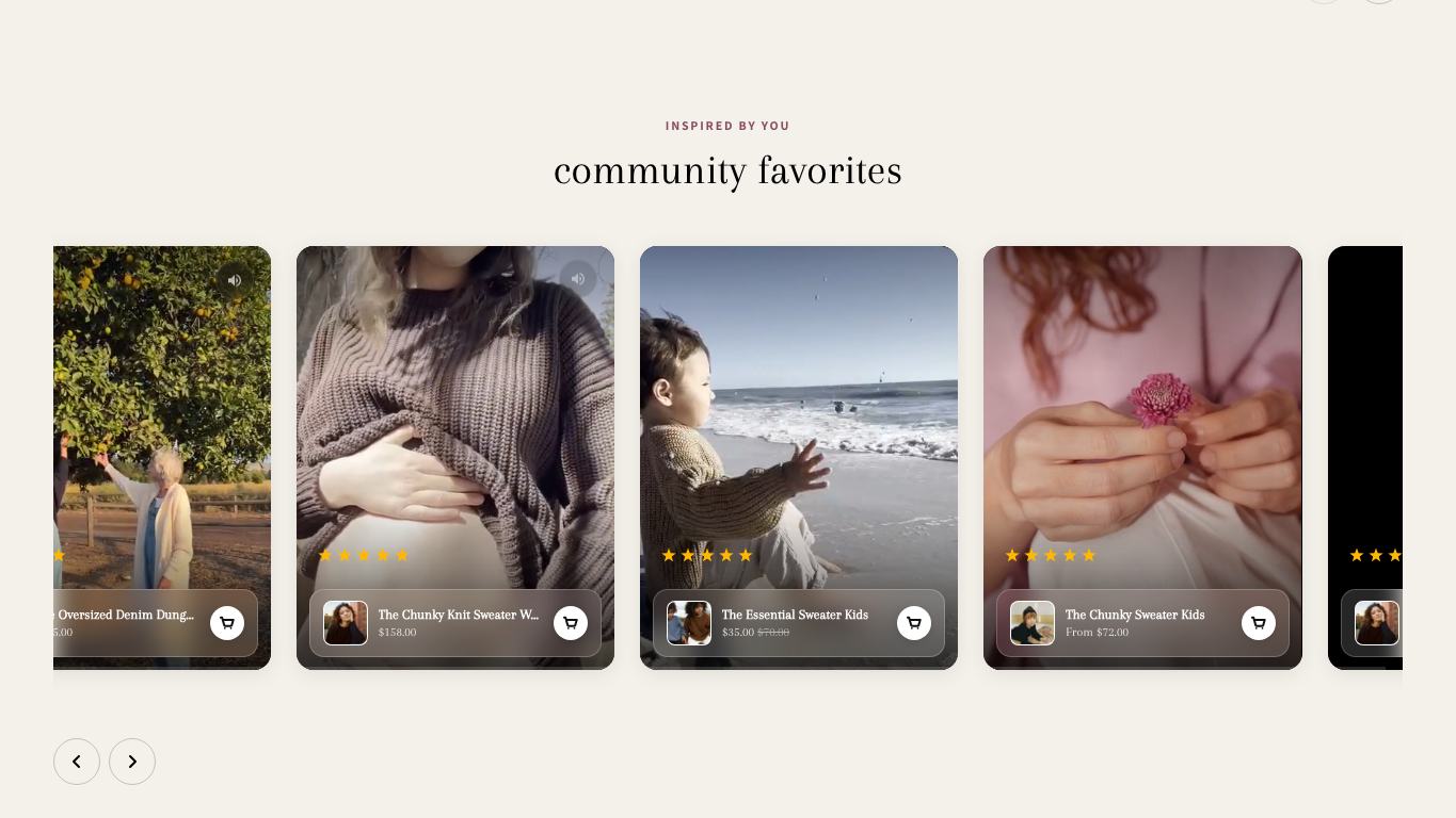 Captura real de la zona media de la home de The Simple Folk