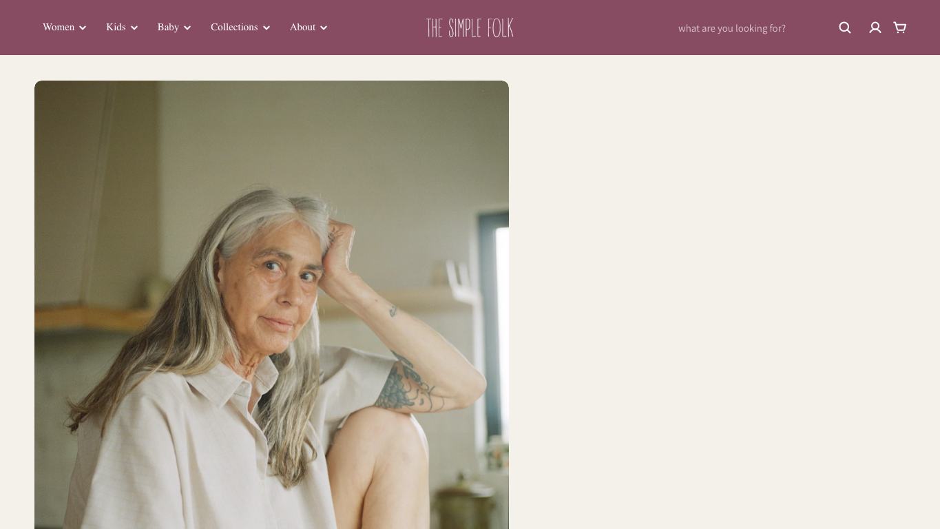 Captura real de una ficha de producto de The Simple Folk