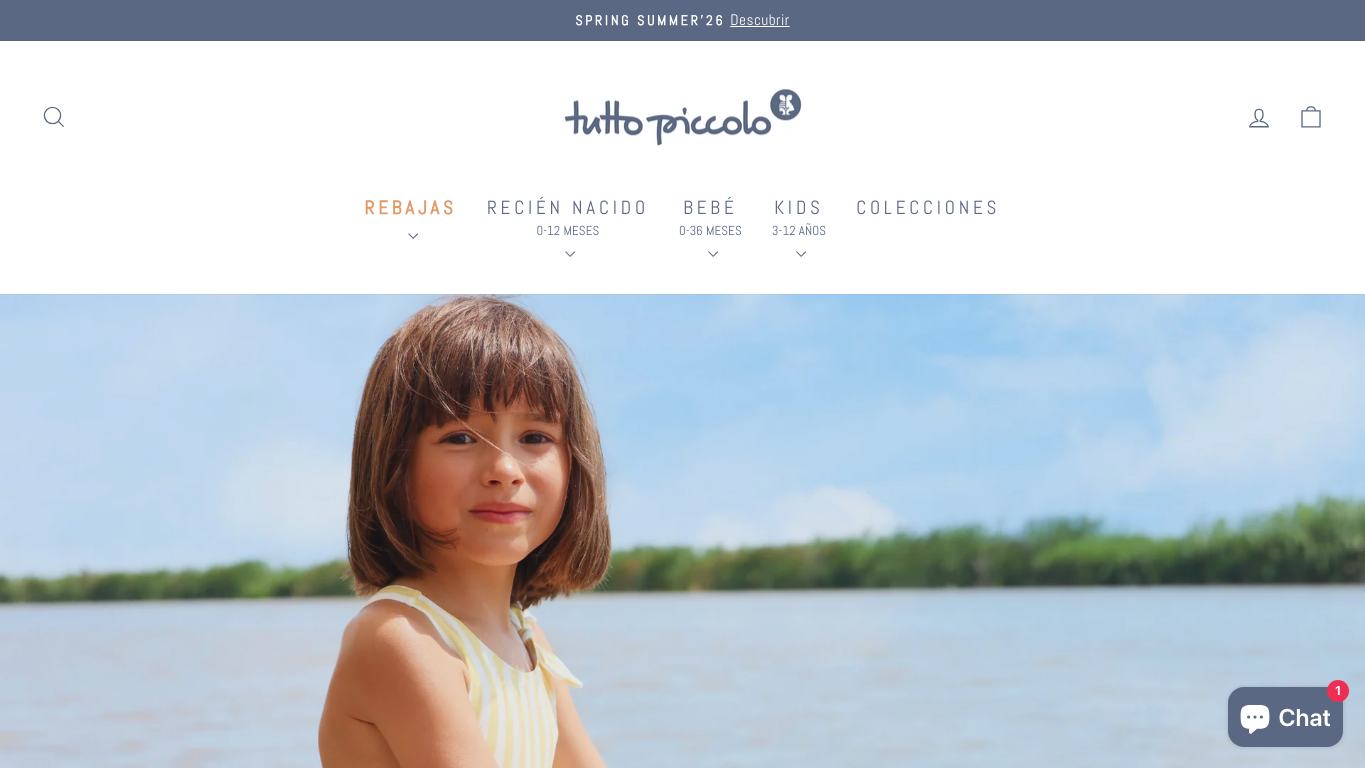Captura real de la home de Tutto Piccolo