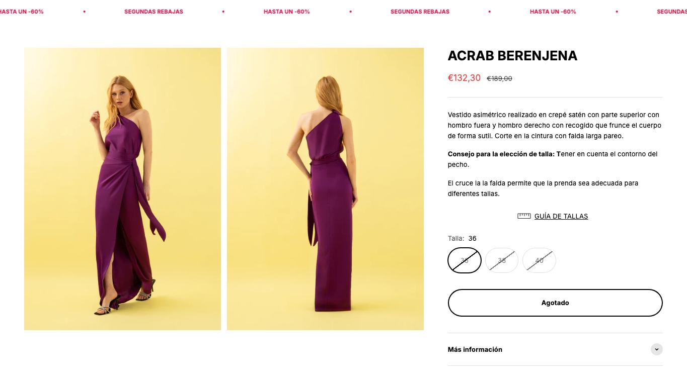 Captura real de una ficha de producto de Victoria Coleccion