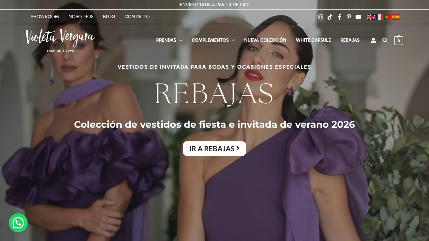 Captura real de la home de Violeta Vergara