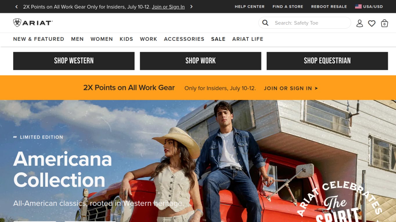 Zona intermedia del catalogo de Ariat