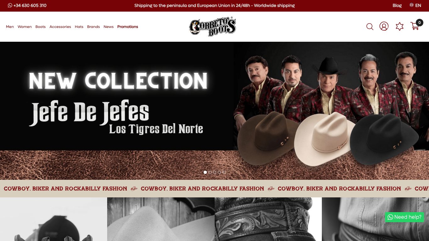 Inicio de la tienda online Corbeto's Boots