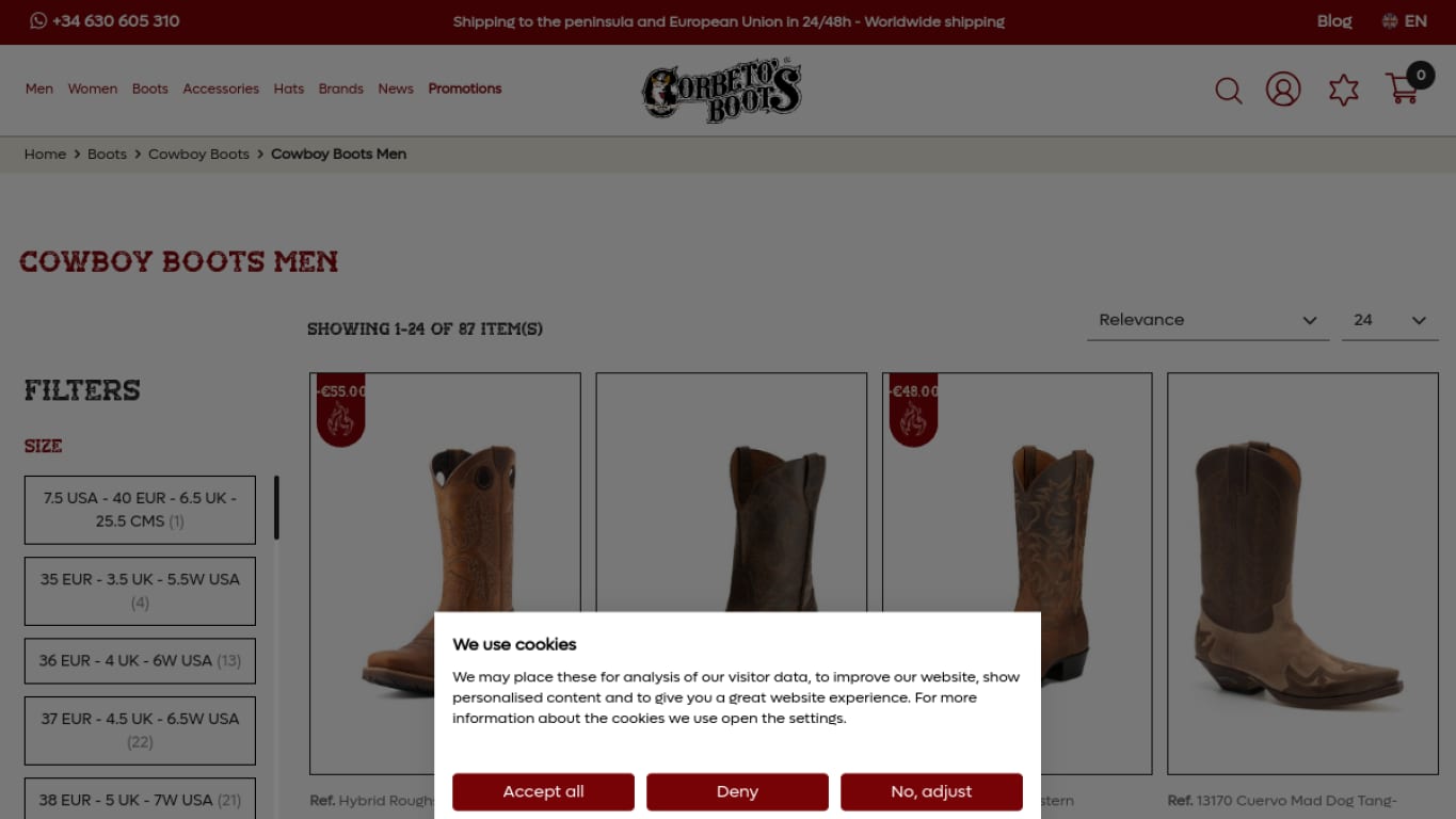 Producto o coleccion real de Corbeto's Boots
