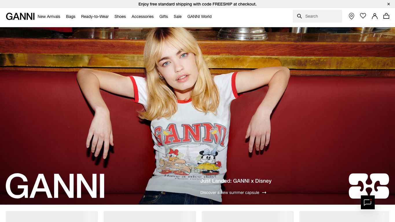 Zona intermedia del catalogo de Ganni