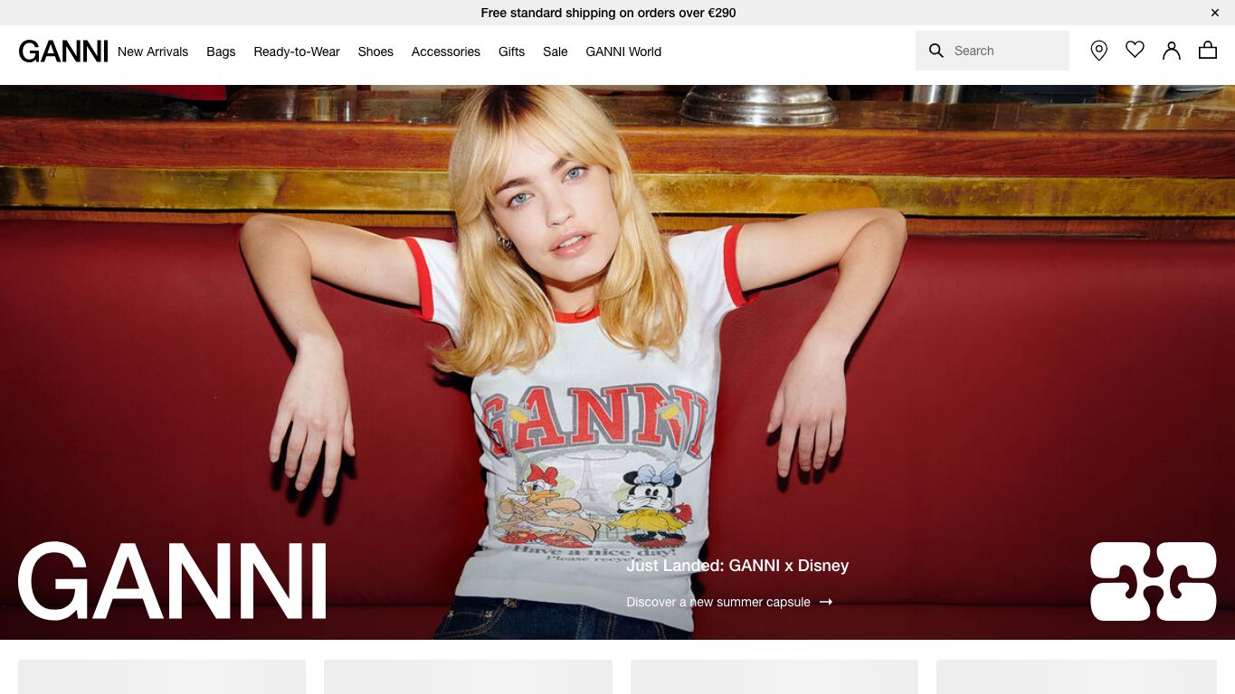 Inicio de la tienda online Ganni