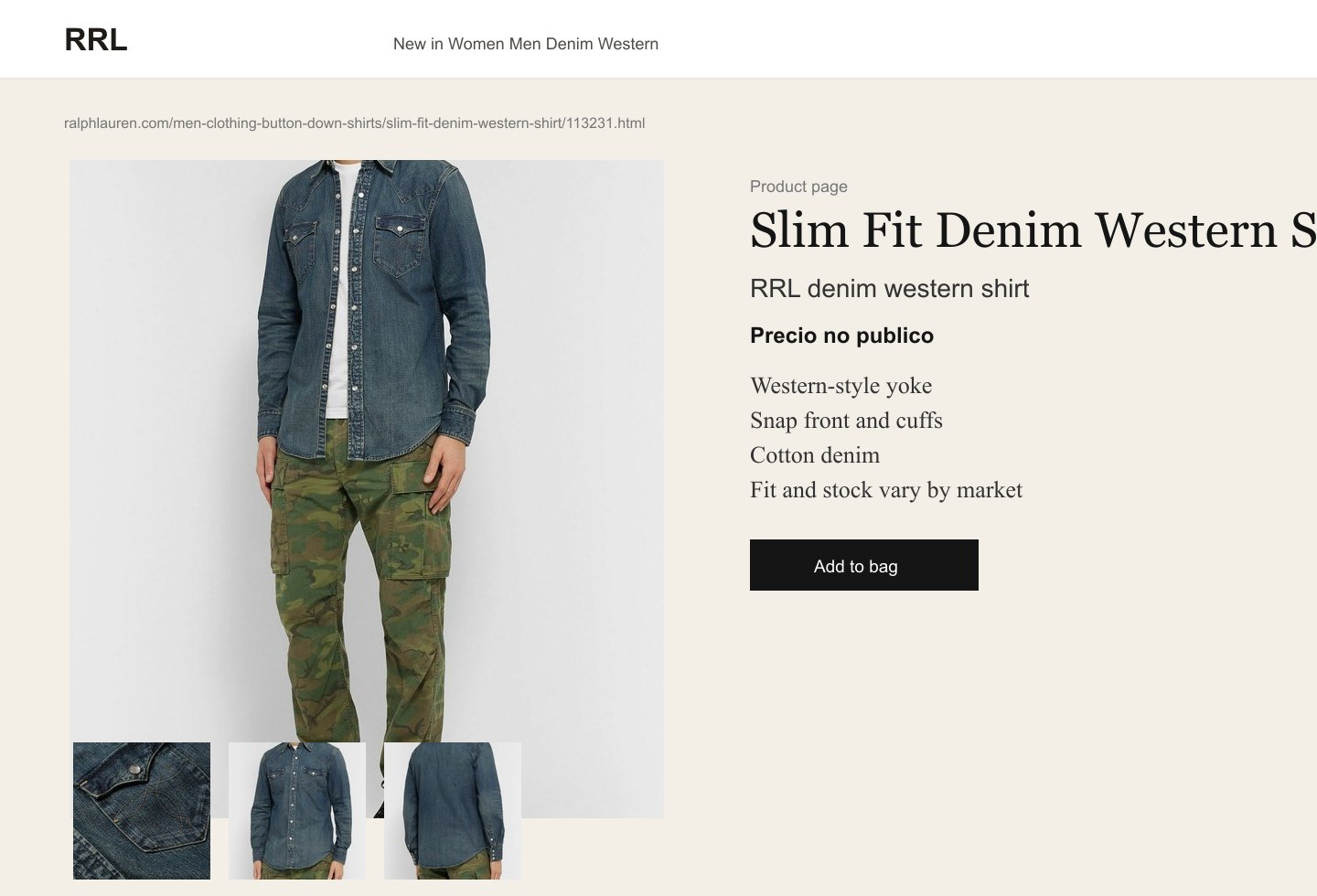 Producto o coleccion real de RRL
