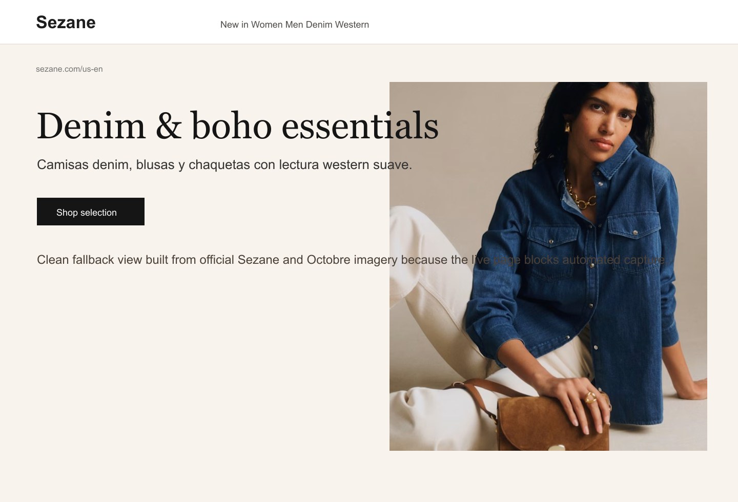 Inicio de la tienda online Sezane