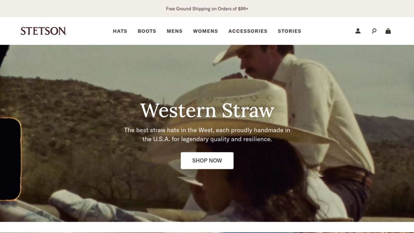 Zona intermedia del catalogo de Stetson