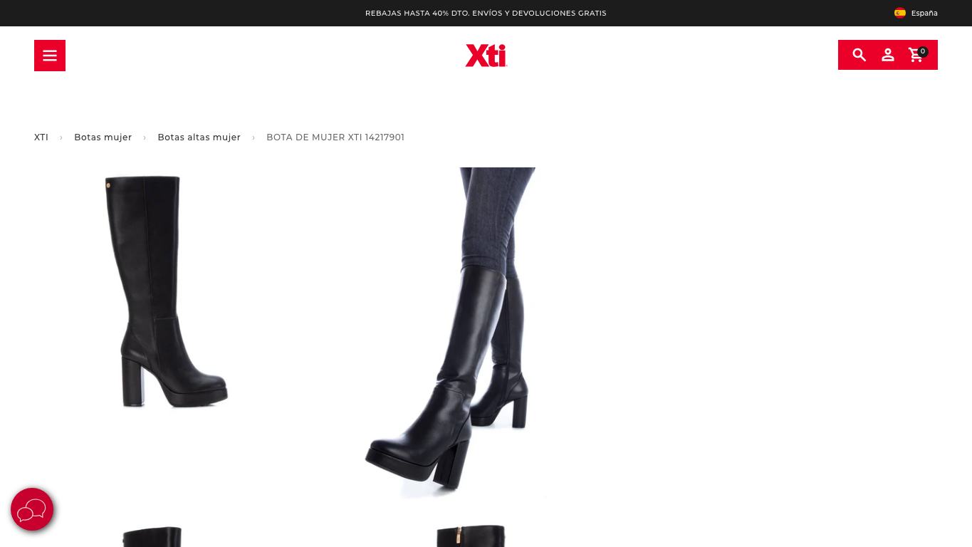 Ficha de botas en Xti