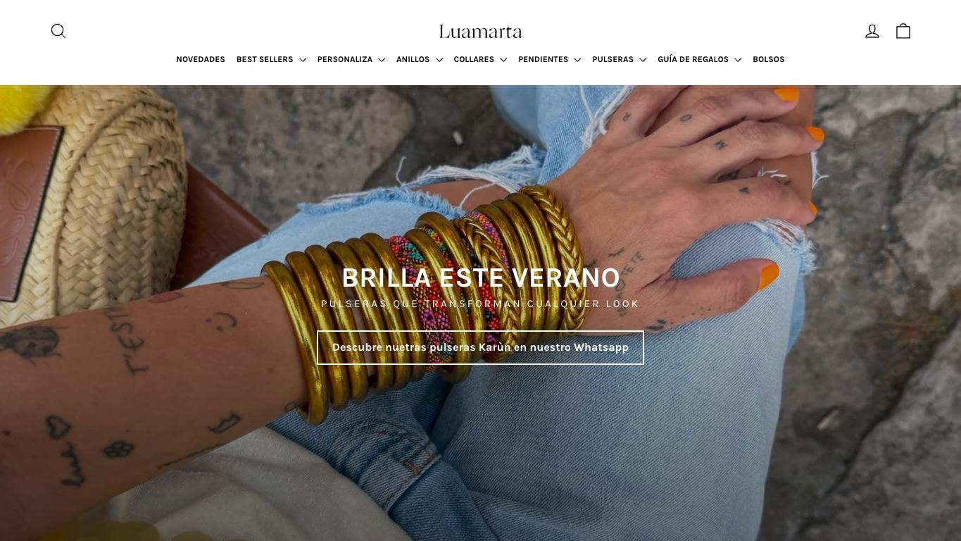 Captura de pantalla de la home de LUAMARTA