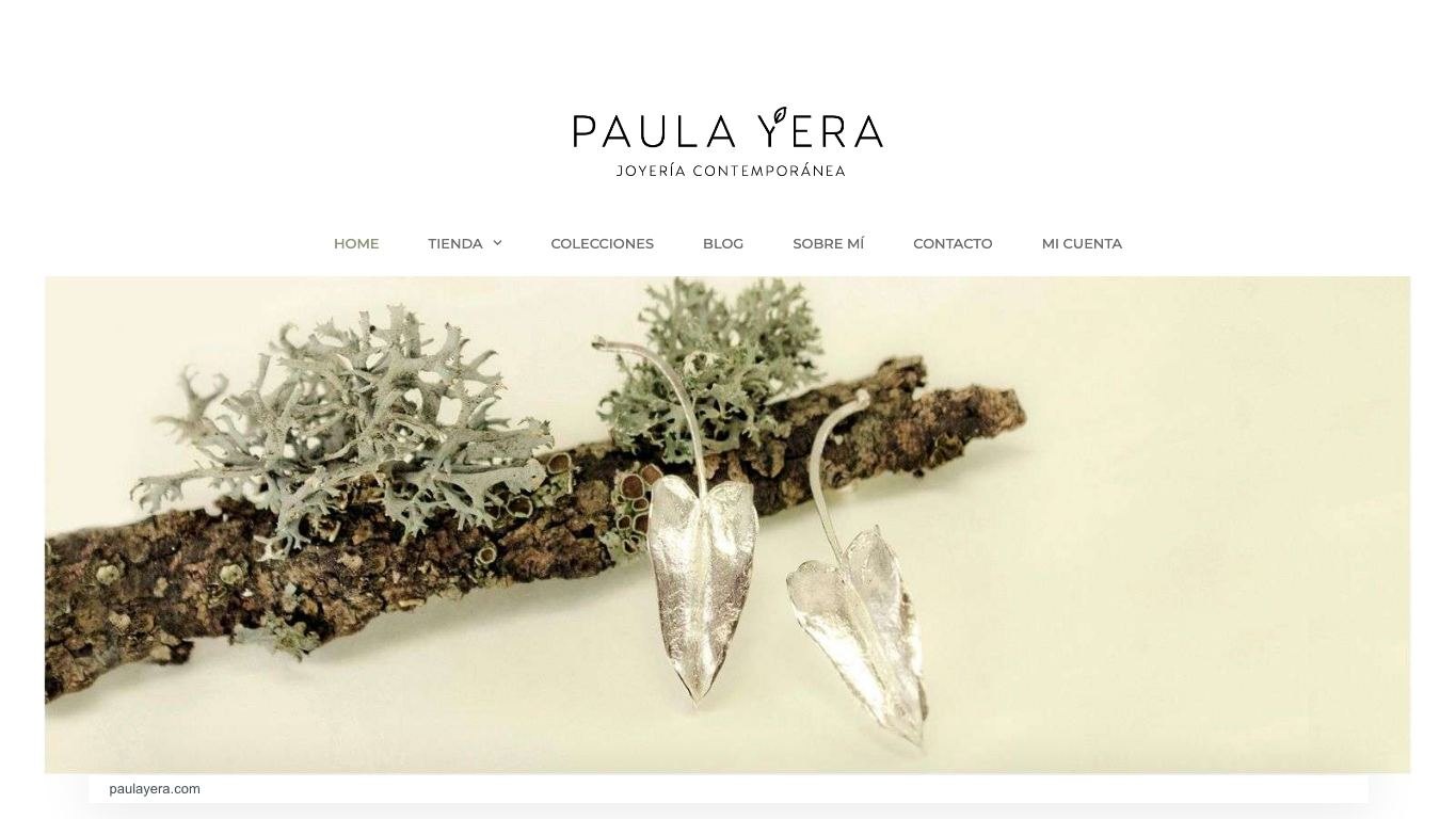 Captura de pantalla de la home de Paula Yera