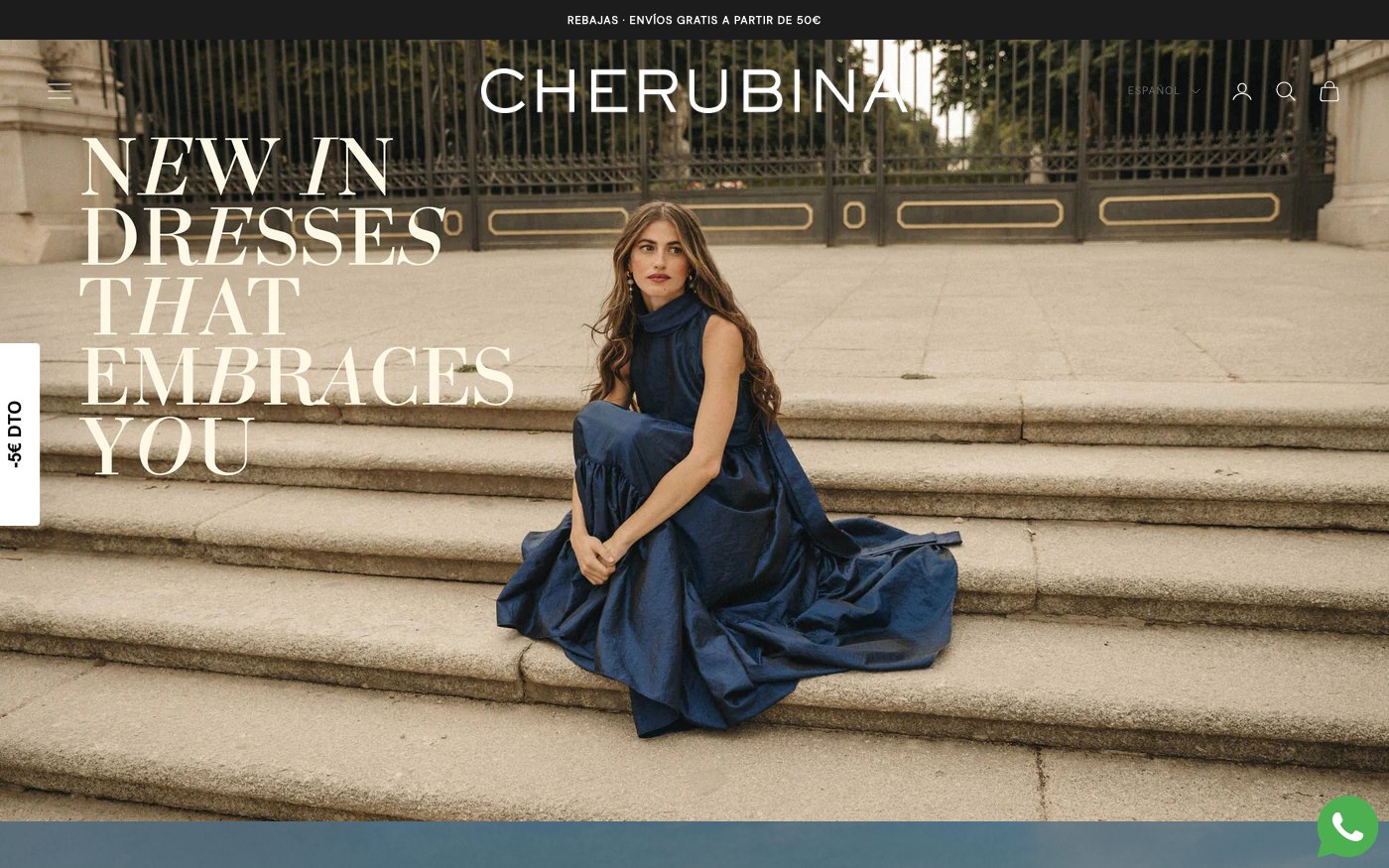 Captura de pantalla de la home de Cherubina