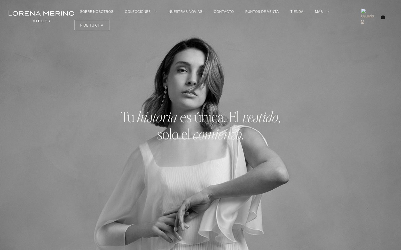 Captura de pantalla de la home de Lorena Merino