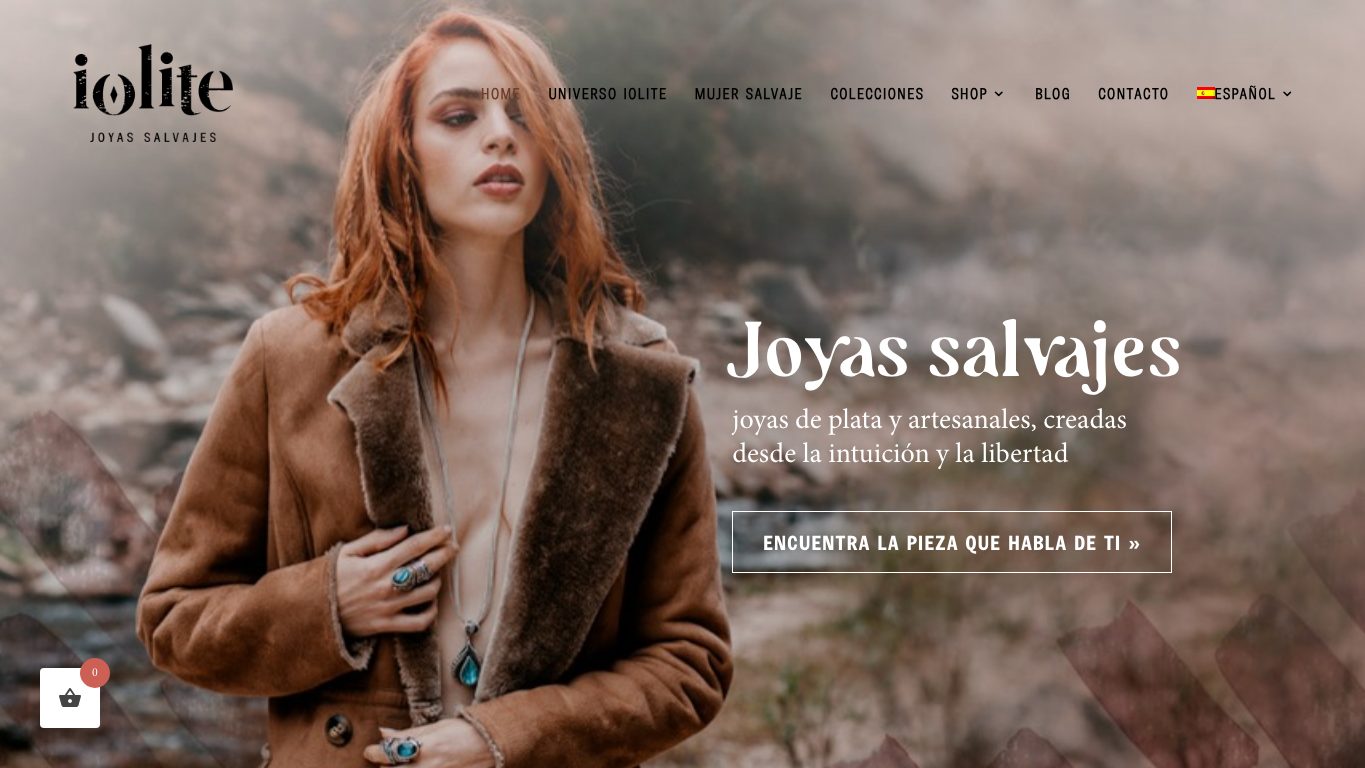 Captura de pantalla de la home de Iolite Joyas