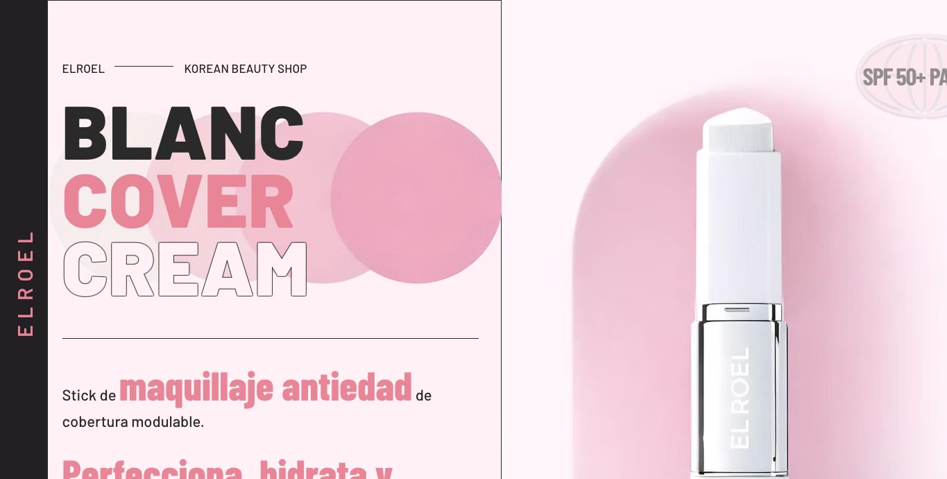 Captura de pantalla de la home de Korean Beauty Shop