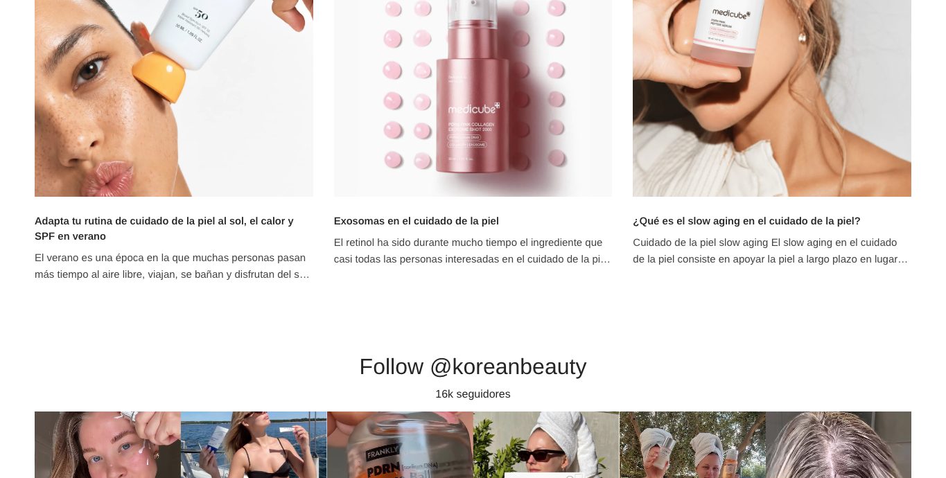 Captura de pantalla de la home de Koreanbeauty