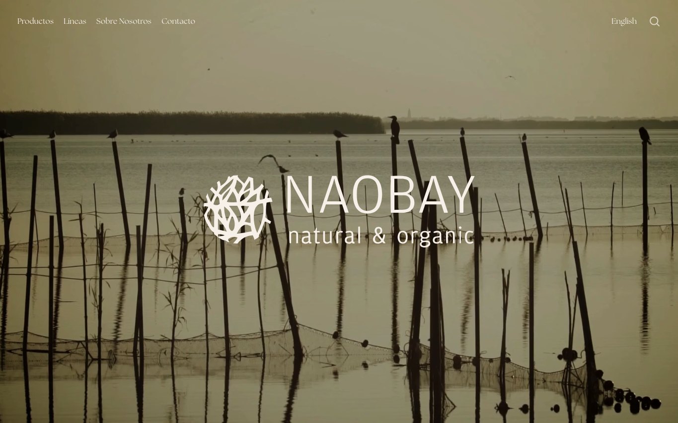 Captura de pantalla de la home de NAOBAY