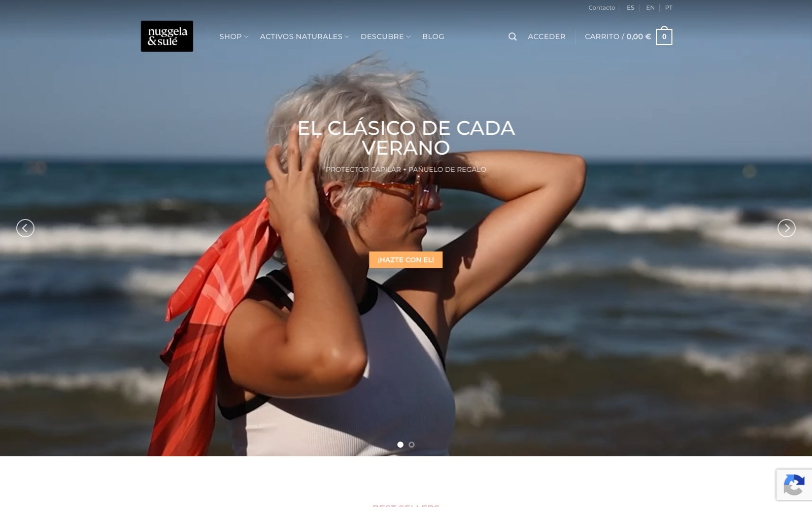 Captura de pantalla de la home de Nuggela & Sulé