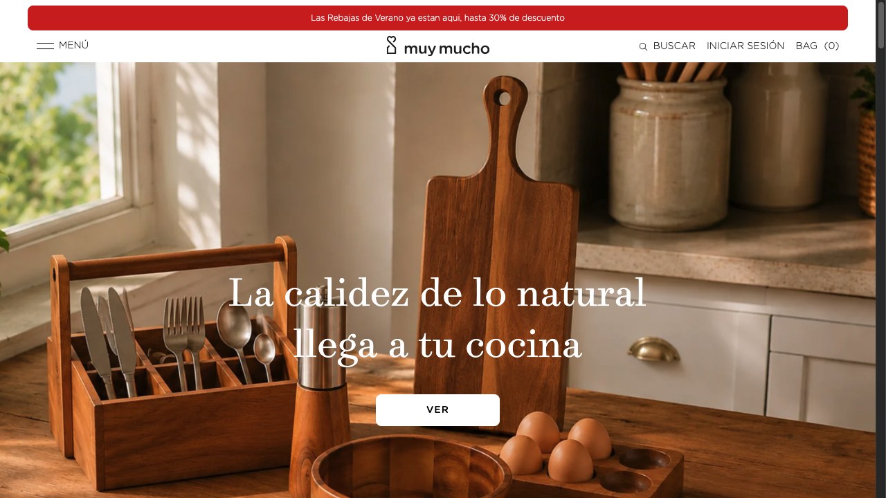 Captura de pantalla de la home de Muy Mucho