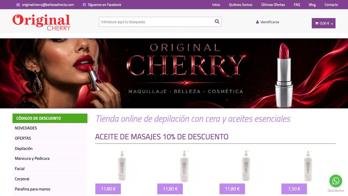 Captura de pantalla de la home de Original Cherry