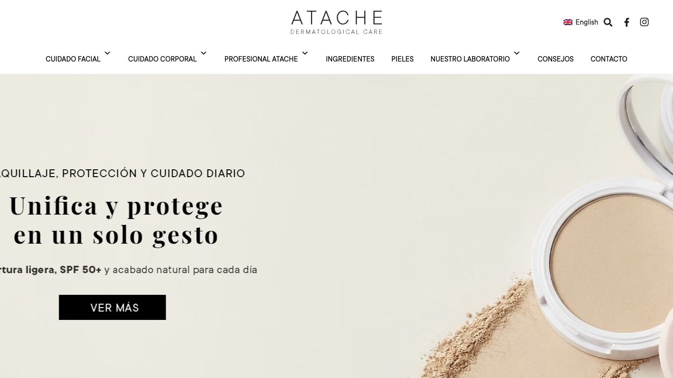 Captura de pantalla de la home de Atache