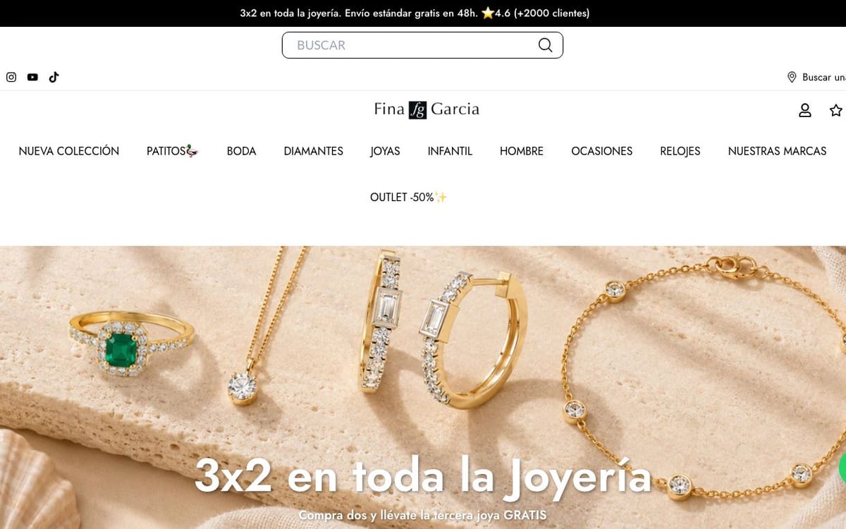 Captura de pantalla de la home de Fina García