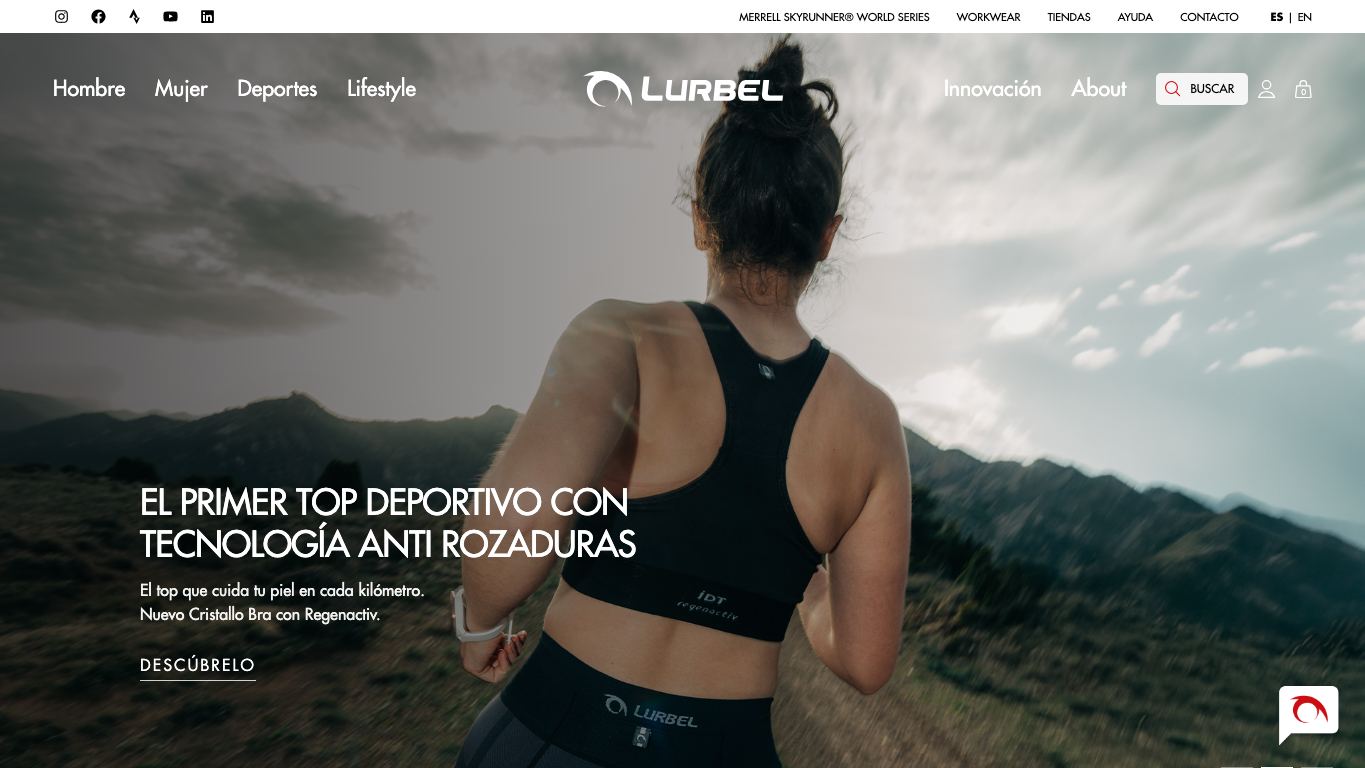 Captura de pantalla de la home de Lurbel