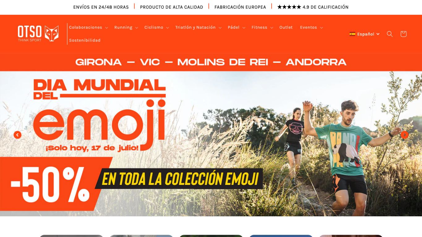 Captura de pantalla de la home de OTSO