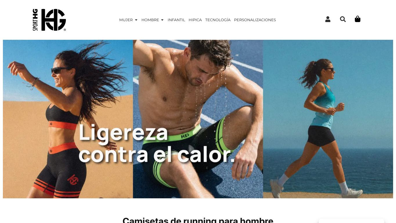 Captura de pantalla de la home de SportHG