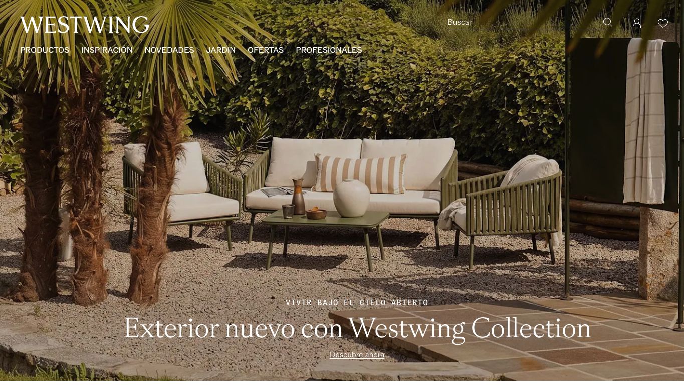 Captura de pantalla de la home de Westwing