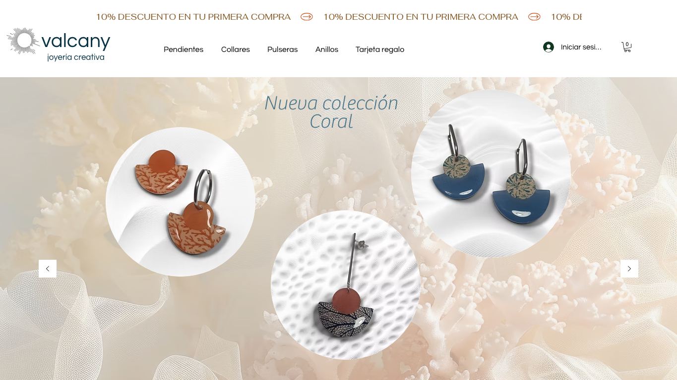 Captura de pantalla de la home de Valcany