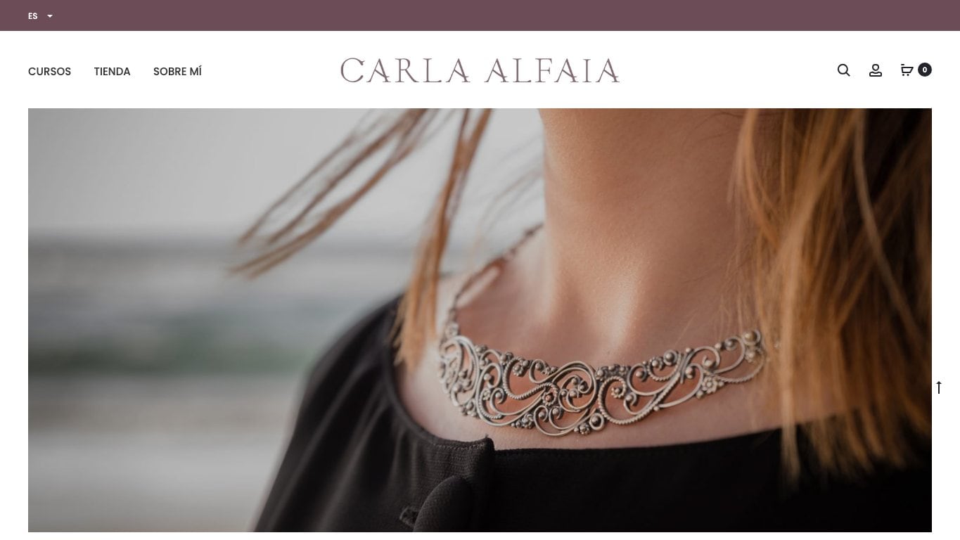 Captura de pantalla de la home de Carla Alfaia
