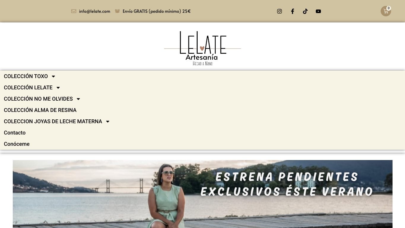 Captura de pantalla de la home de Lelate