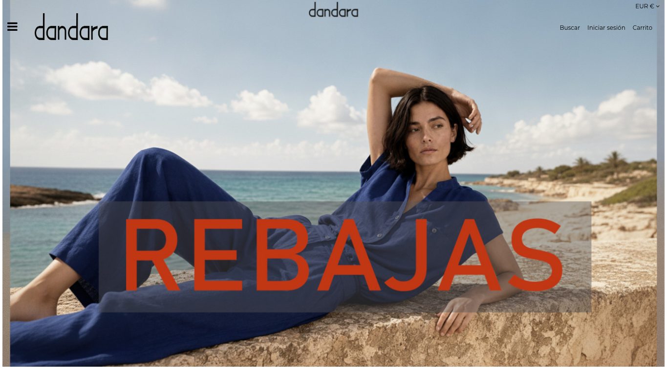 Captura de pantalla de la home de Dándara