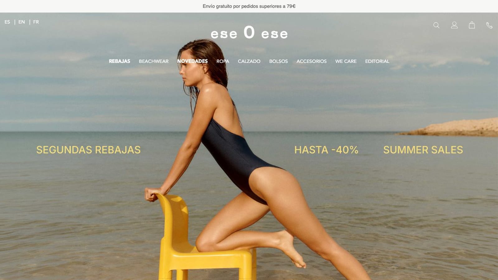 Captura de pantalla de la home de eseOese