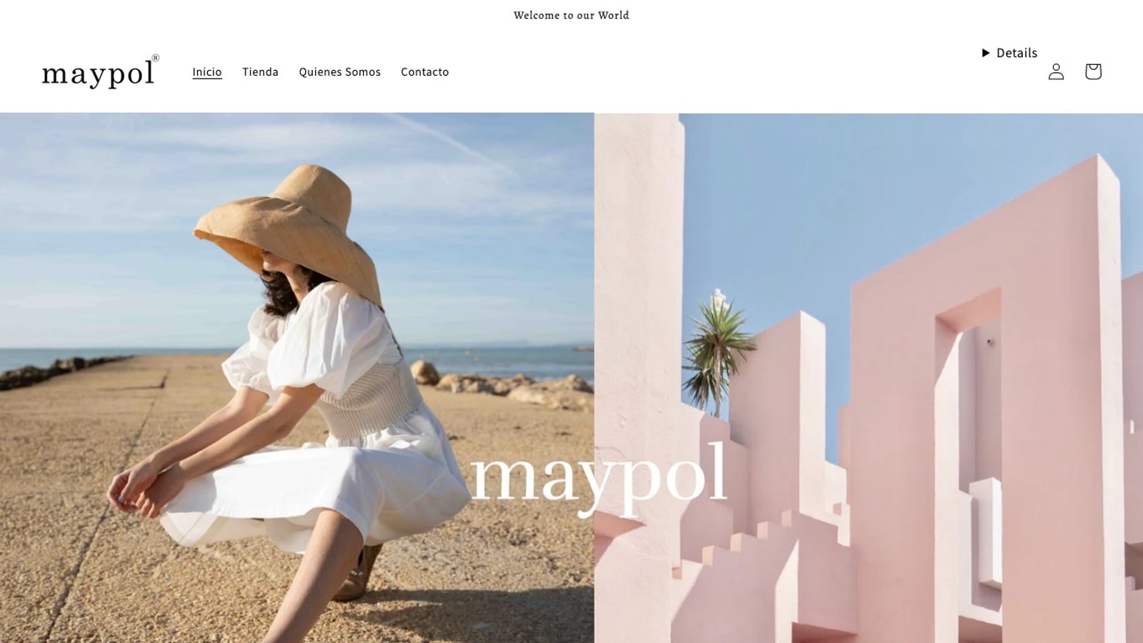 Captura de pantalla de la home de Maypol