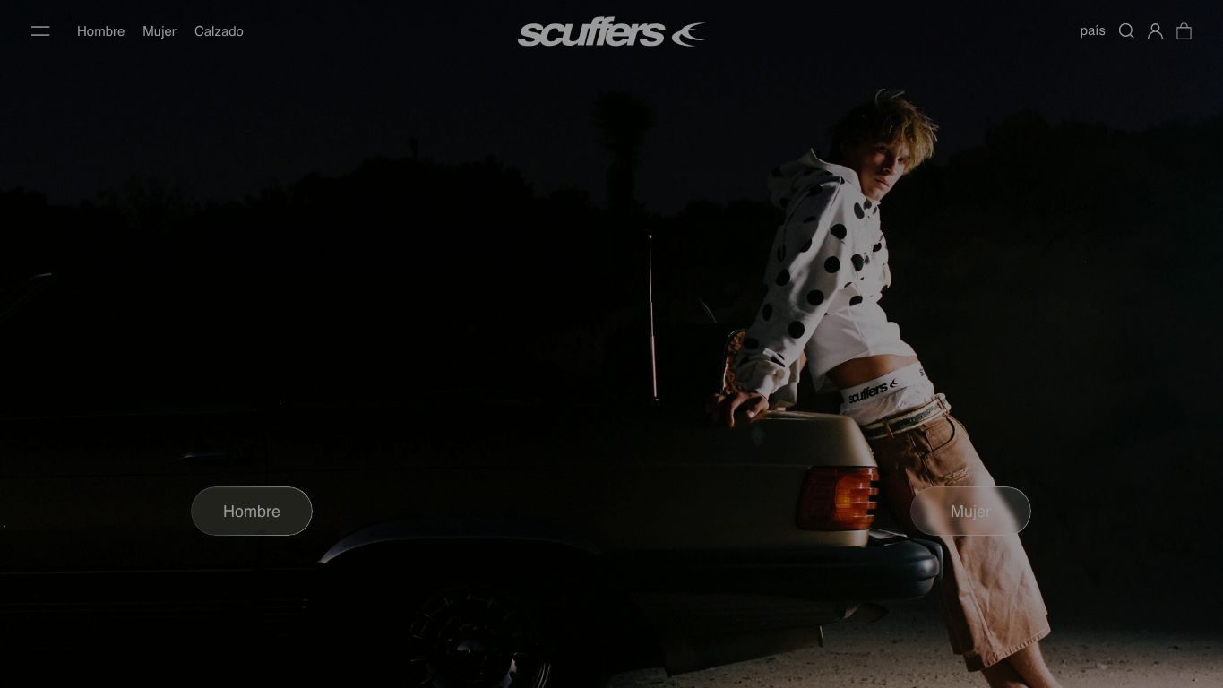 Captura de pantalla de la home de Scuffers