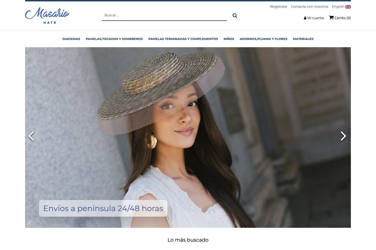 Captura de pantalla de la home de Masario