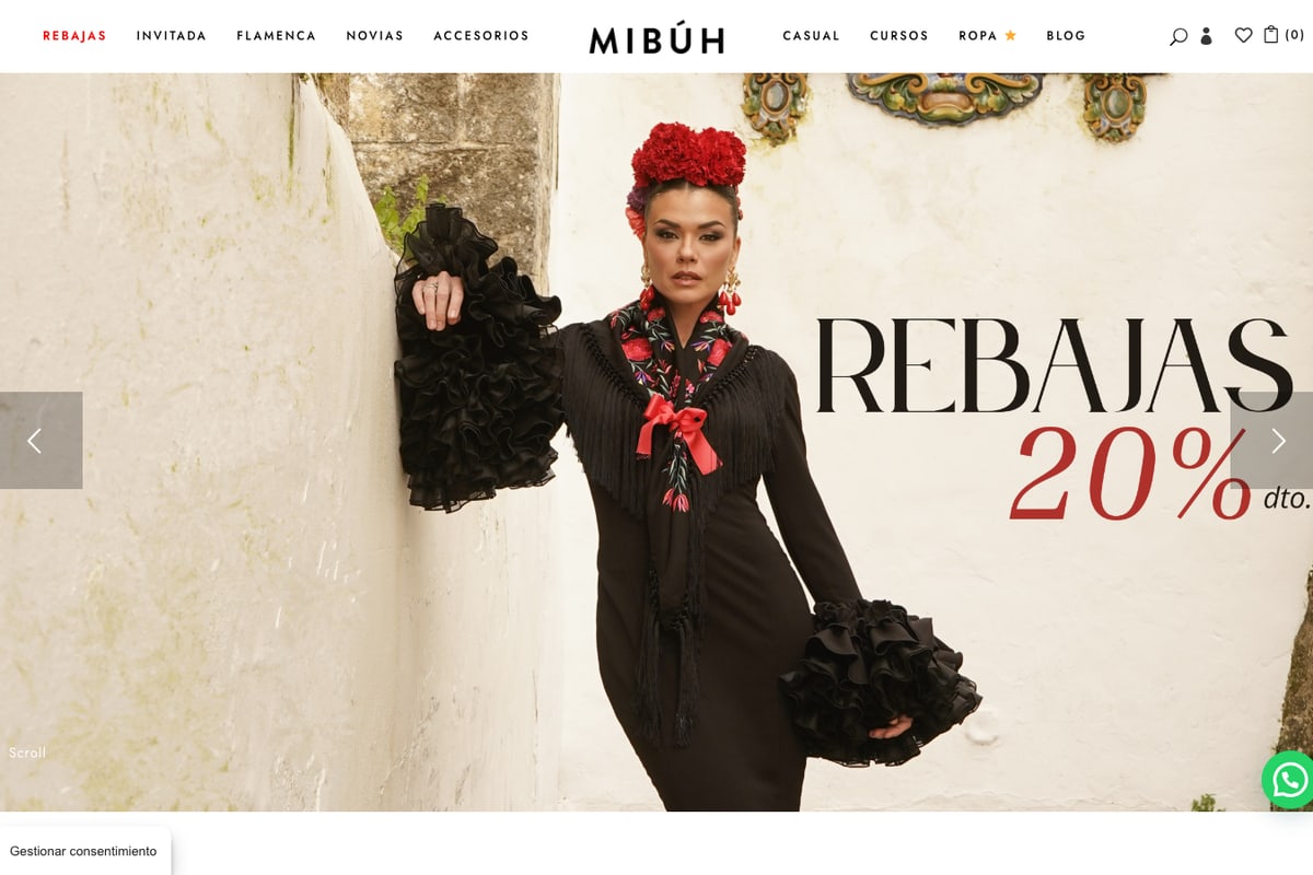 Captura de pantalla de la home de Mibúh