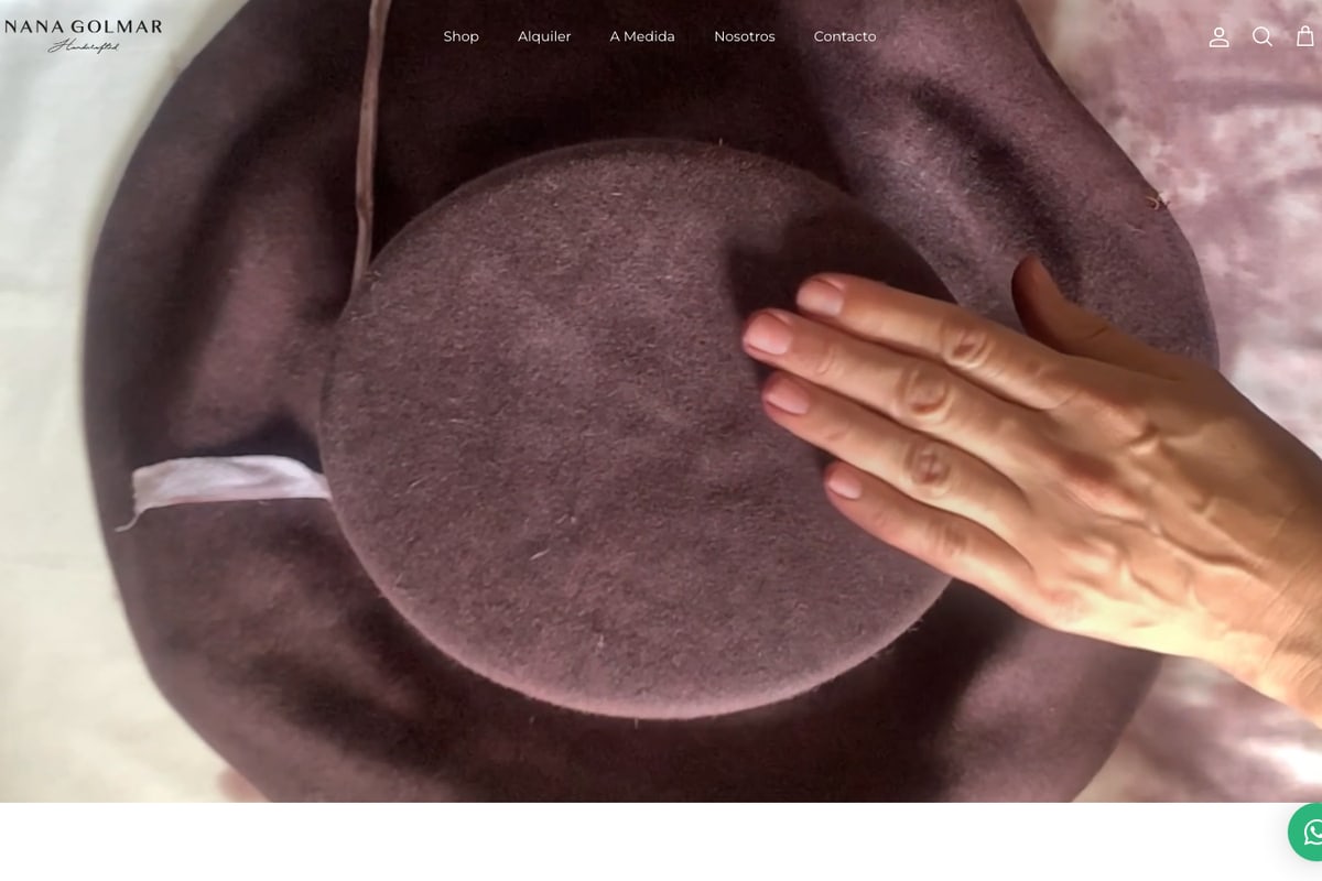 Captura de pantalla de la home de Nana Golmar