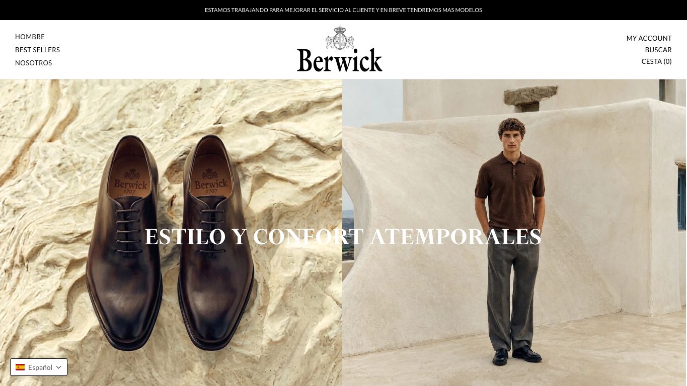 Captura de pantalla de la home de Berwick 1707